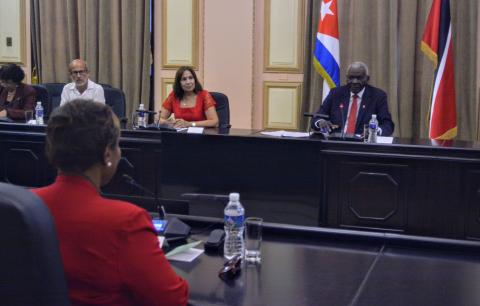 Recibió Esteban Lazo a la Presidenta de la Cámara de Representantes de Trinidad y Tobago